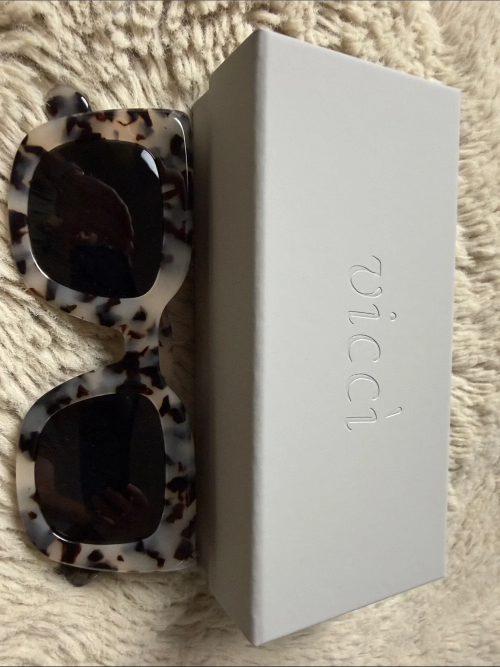 Neutral Tortoise Square Sunglasses - White & Brown Tortoiseshell
